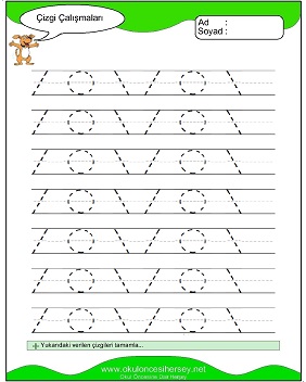 okul öncesi çizgi çalışma sayfaları